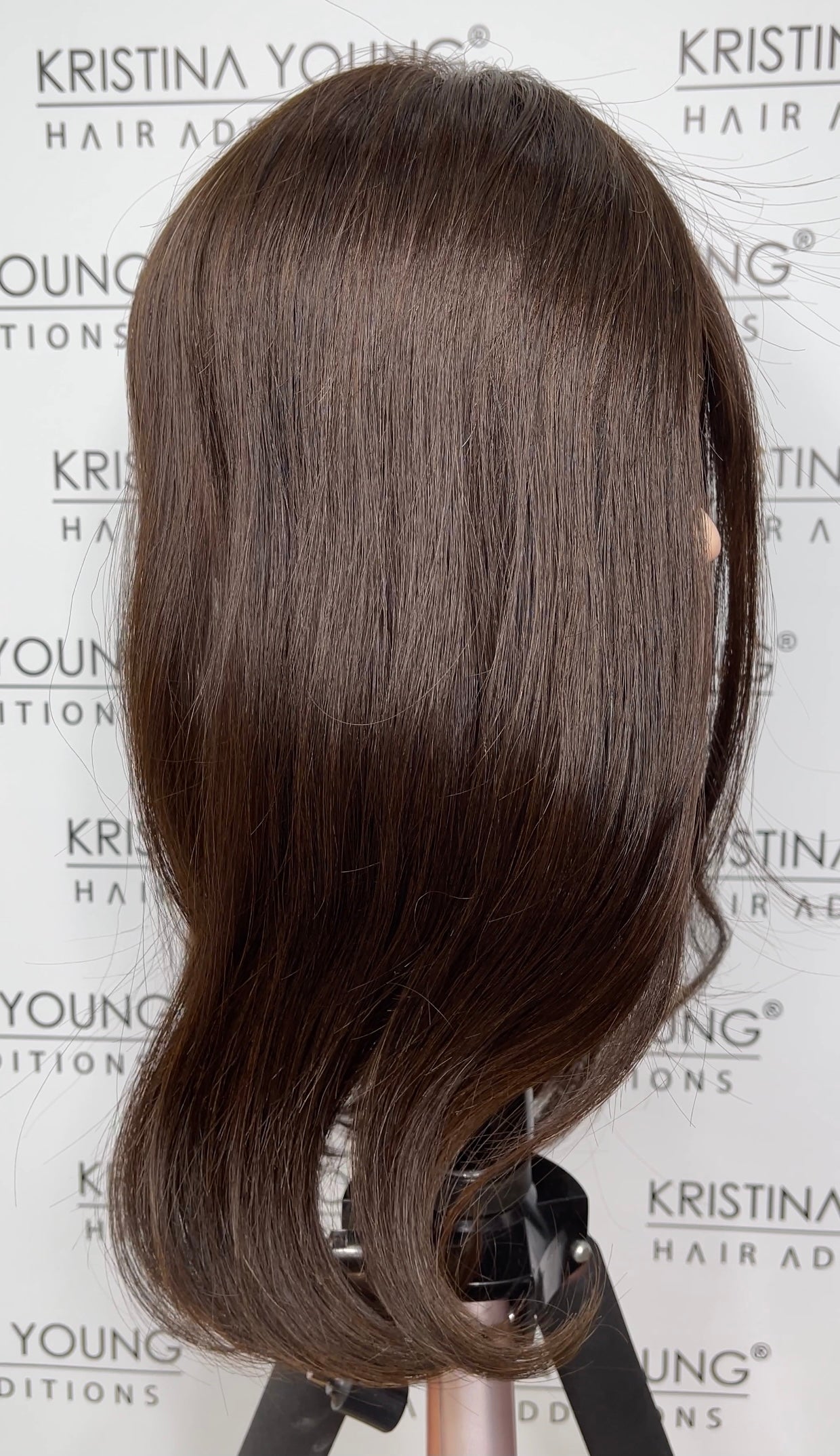 Belle Tress - Human Hair Lace Front Mono Top 18" topper - Coffee *CLEARANCE*