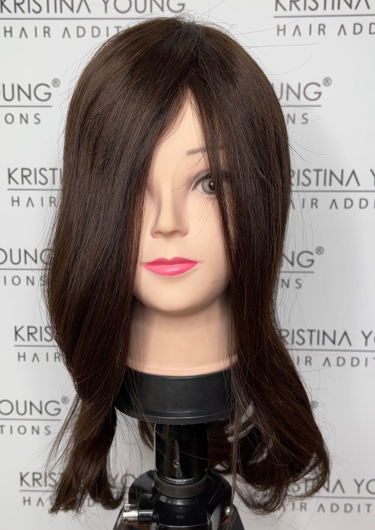 Belle Tress - Human Hair Lace Front Mono Top 18" topper - Coffee *CLEARANCE*