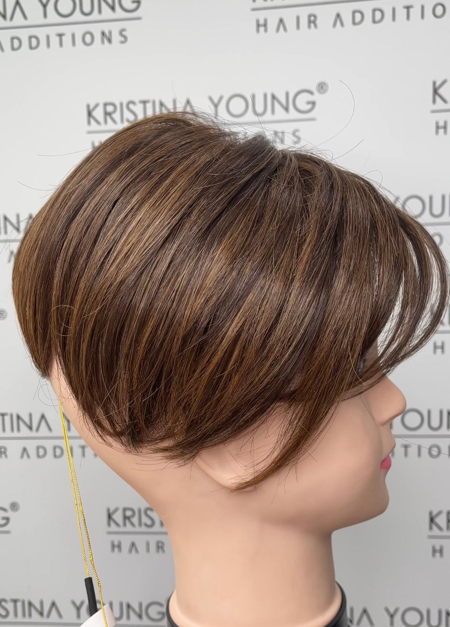 Lace Front Mono topper 6" - English Toffee - Belle Tress Cafe Collection *CLEARANCE*