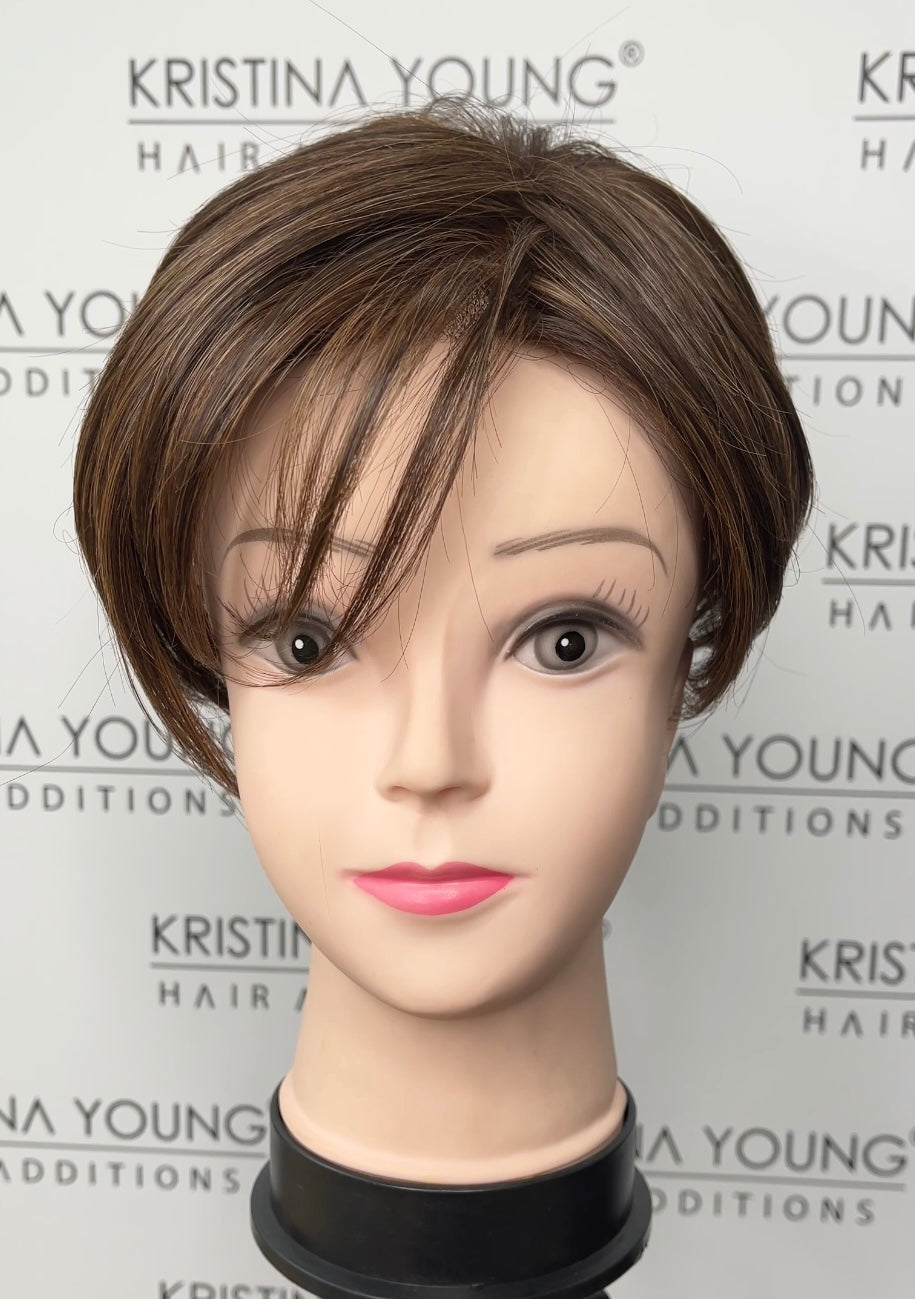 Lace Front Mono topper 6" - English Toffee - Belle Tress Cafe Collection *CLEARANCE*