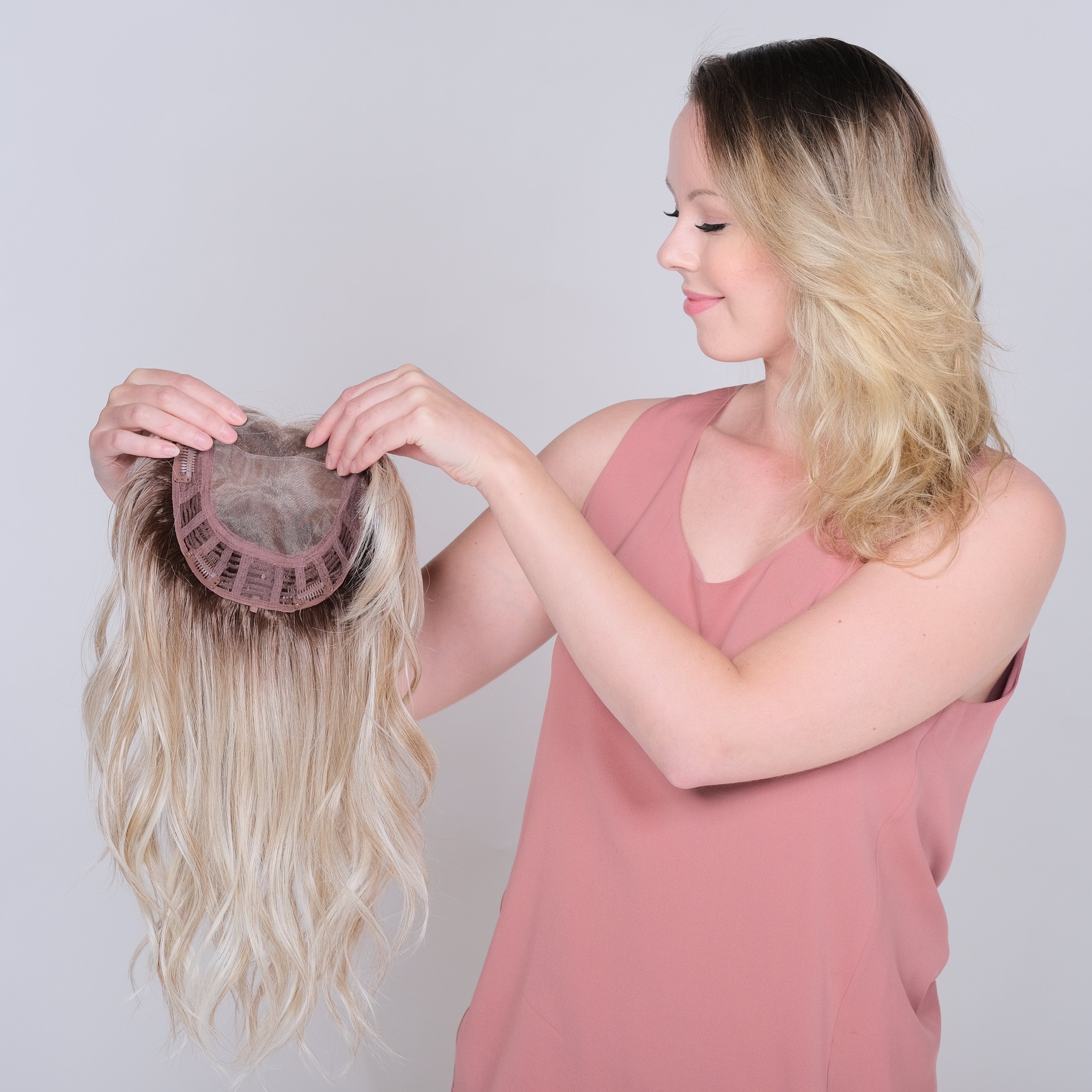 Lace Front Mono Top Peerless 16" topper - Belle Tress Cafe Collection - BrownSugar SweetCream *CLEARANCE*