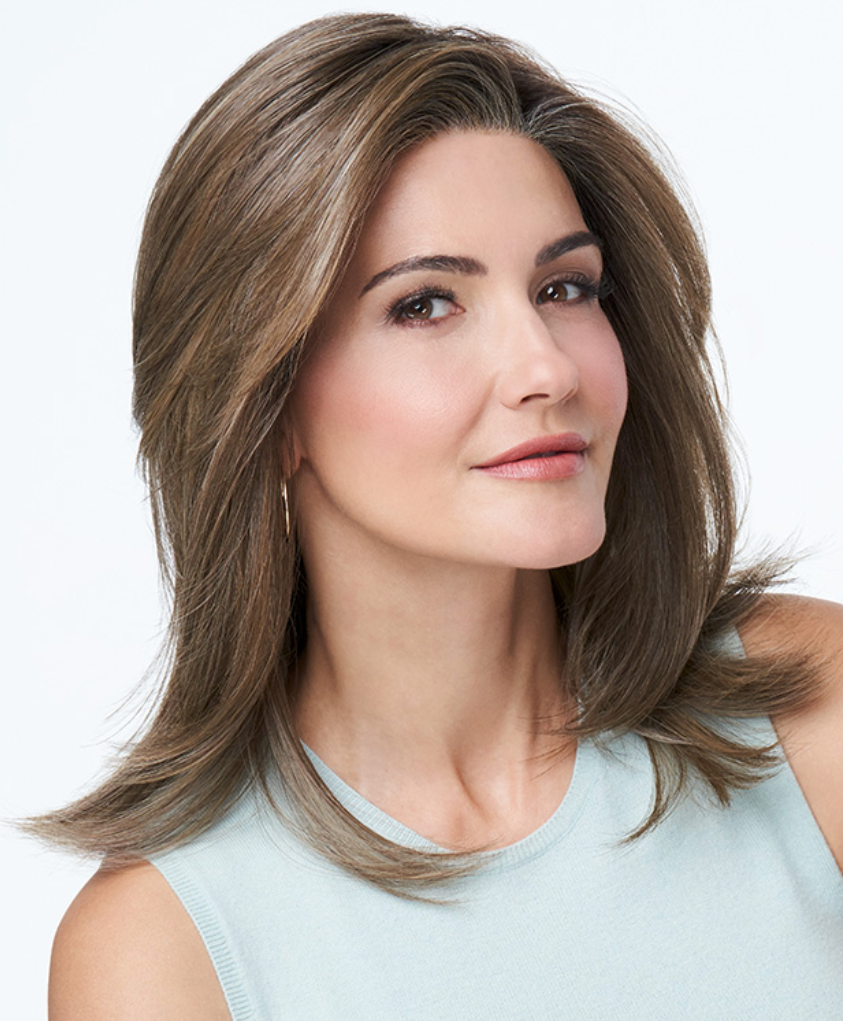 Raquel Welch Pretty Please synthetic wig RL10/22SS Shaded Iced Cappuccino