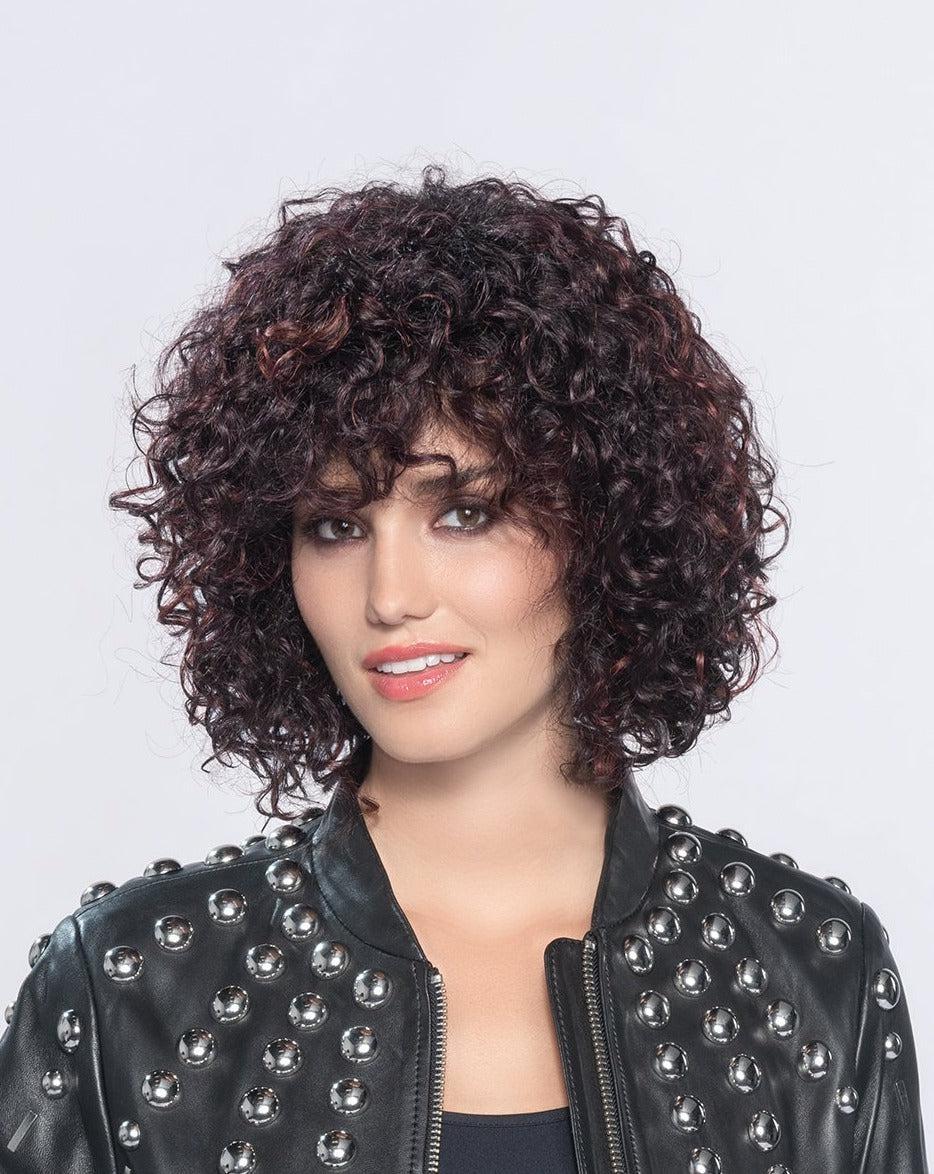 Disco synthetic wig Aubergine Rooted